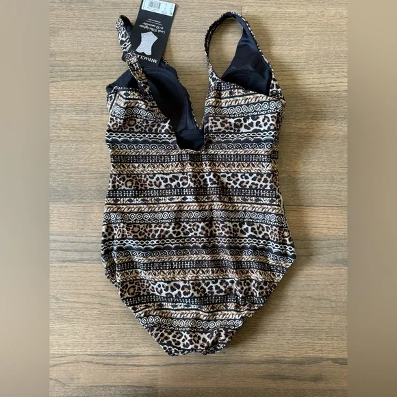 NEW Miraclesuit Lioness Odyssey Brown One Piece Swimsuit-Size 12 - Picture 4 of 10